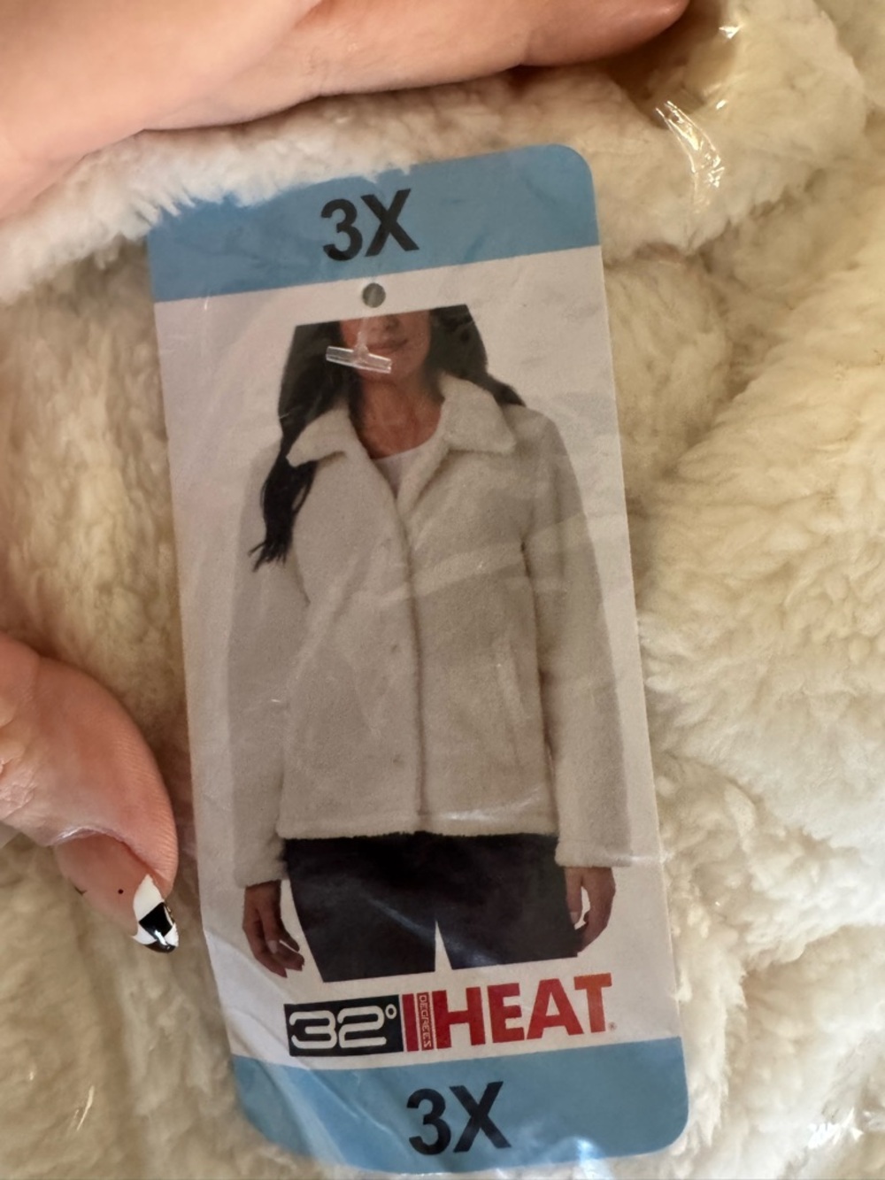 32 Degrees Cream Plush Teddy Jacket
